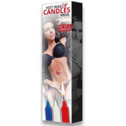 Rimba Lot de 3 bougies SM Hot Wax 17.5 cm